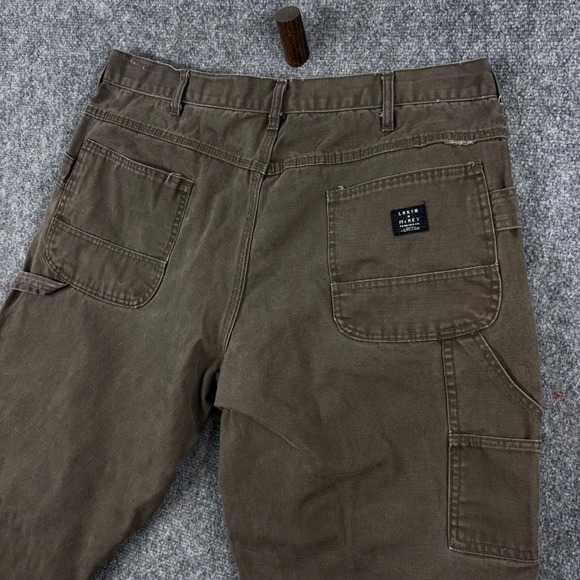 Larkin McKey Carpenter Pants Brown Cotton Blend Size 40x32 Workwear Trousers - Picture 1 of 6